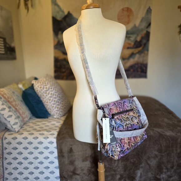 Aimee Kestenberg Fifth Ave Convertible Snake Leather Crossbody Shoulder Bag NWT - Picture 3 of 16